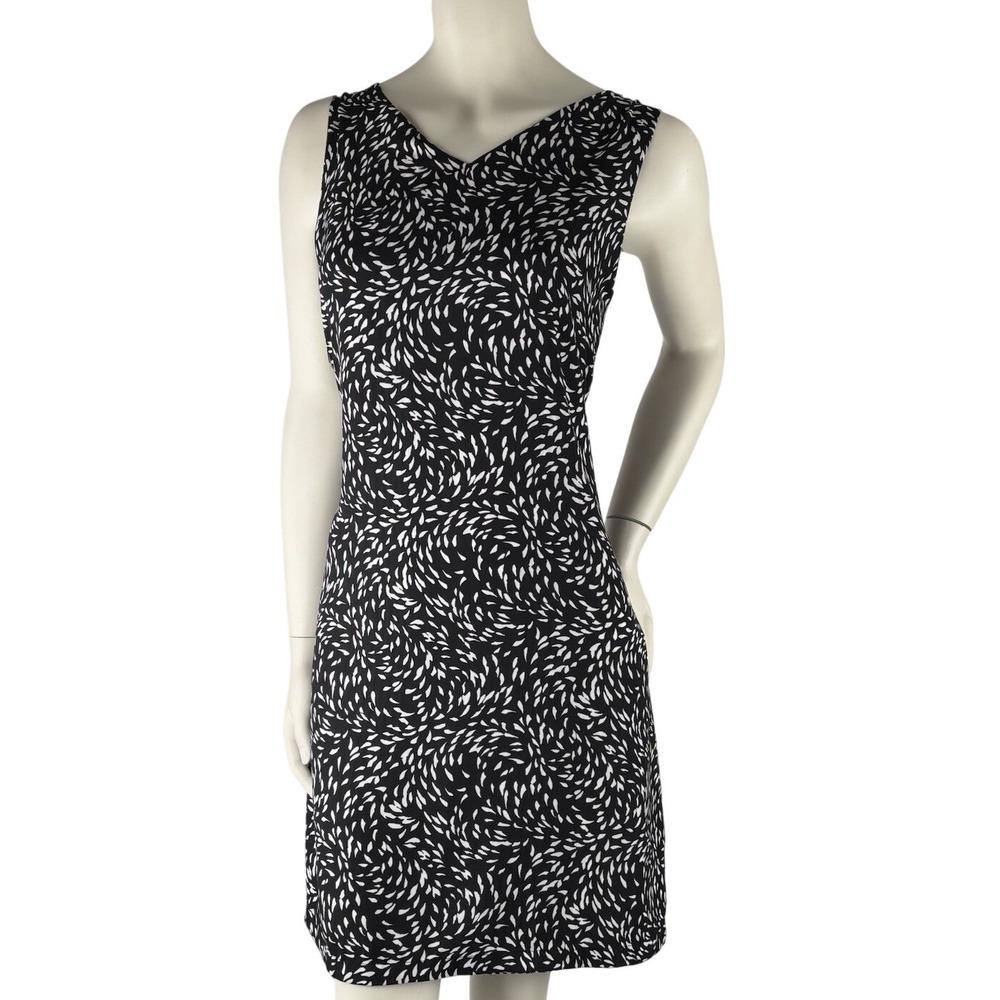 Handmade Reversible Sleeveless Black + White midi dress.‎ Sz Medium Flowy Summer